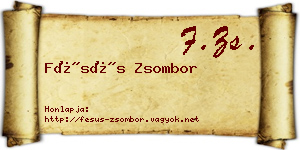 Fésüs Zsombor névjegykártya